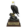 Majestic Resin Eagle Sculpture w/Wood Base & Engraving Plate